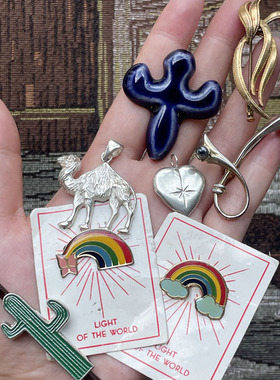 vintage&second-hand欧美二手中古市集吊坠胸针复古配饰铜质合金