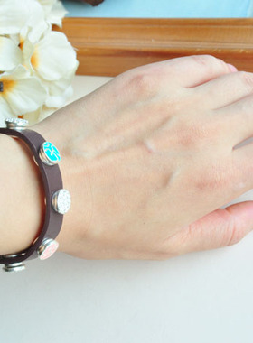 丹麦珐琅釉暗扣几何形设计感花朵