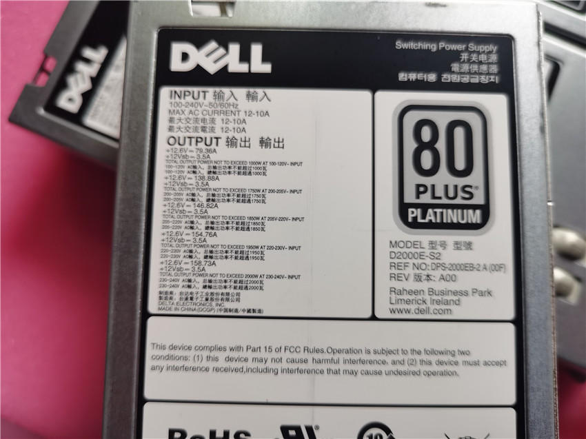 全新DELL R740 R840 T640 R640 R940服务器电源D2000E-S0 XYK93-图1