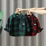 Хлопковая осенняя рубашка для мальчиков, в корейском стиле