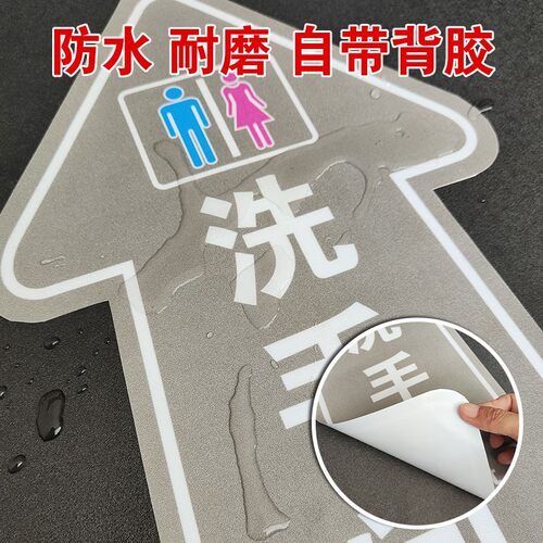 医院清洁区半污染限制区拖鞋摆放换鞋区消毒排队等候提示贴病人患者医护安全出入口医疗废物通道指示箭头地贴 - 图1