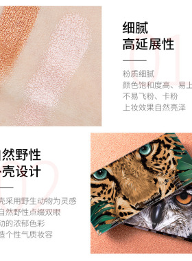 形象美十二色老虎眼影盘 色泽靓丽绚丽立体丛林动物眼影新手平价