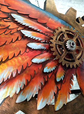 印第安天使翅膀墙面装饰酒吧模型