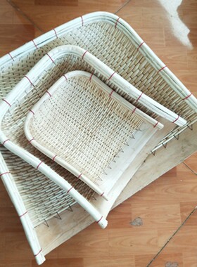 农用家用手工柳编竹编藤编簸v箕大小号筲箕筐畚箕收纳筐竹编竹筛