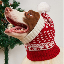 Pets autumn and winter warm hat Puppy Christmas hat New Chinese New Year festive clothing Kitty Festival Hat Whirlpool Windproof Hat