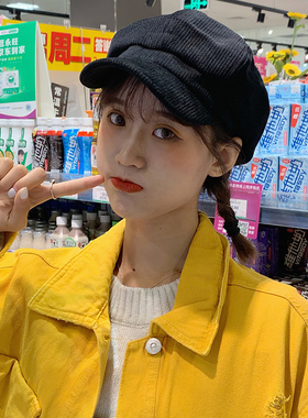 八角帽逛街韩版女秋显脸小