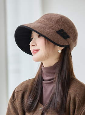 毛呢鸭舌帽子女秋冬季2025新款