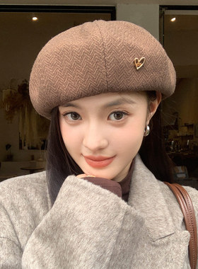 新款女款显脸小贝雷帽春秋
