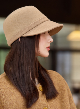 2025新款羊毛呢帽子女士秋冬季