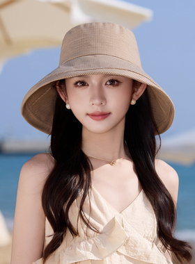 加大檐全脸防晒渔夫帽女可折叠
