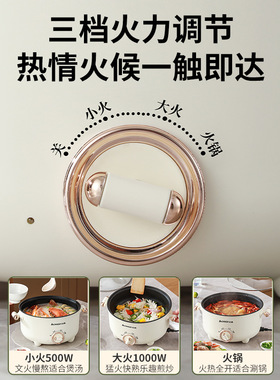 电煮锅多功能家用蒸煮一体电炒锅学生宿舍煮面小电锅电热火锅