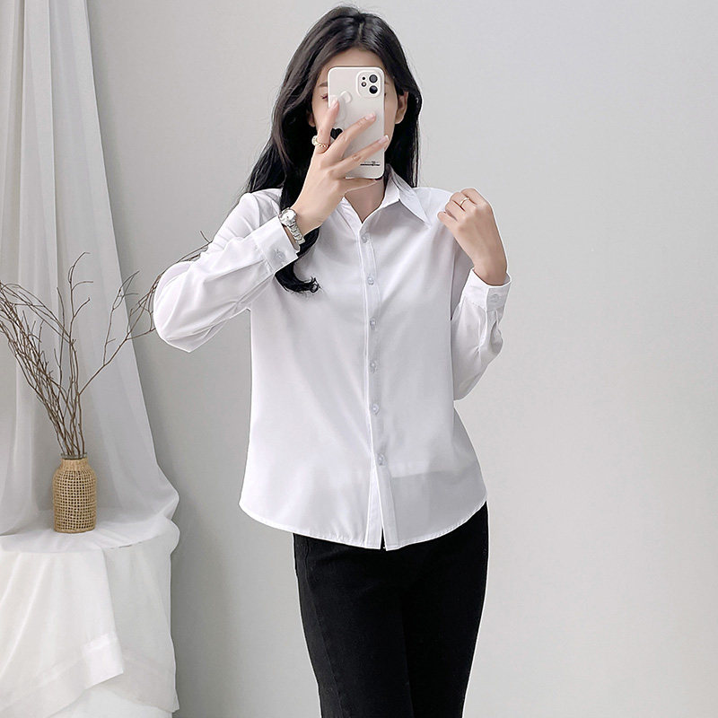 2025春秋韩版新款纯色气质衬衫女式流行时尚长袖洋气休闲大码女装,淘宝优惠券,粉丝福利购,淘宝优惠卷