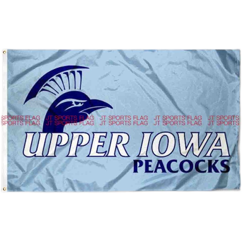 NCAA上爱荷华州孔雀旗帜大学队旗定做Upper Iowa Peacocks Flag - 图0