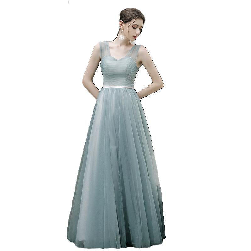 出租2024新款伴娘服姐妹团显瘦合唱宴会演出小礼服性感仙气主持人