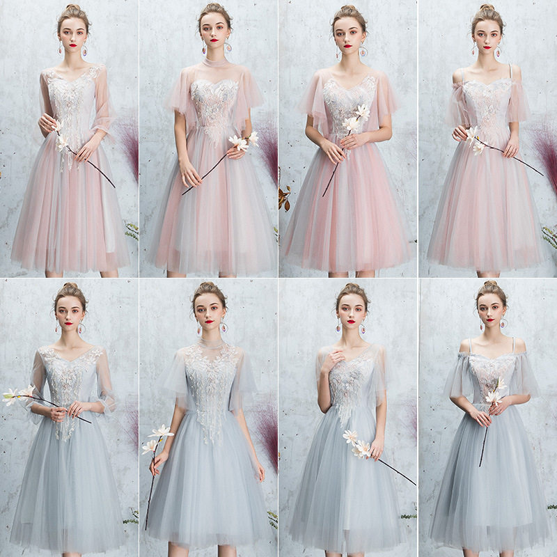 出租伴娘服2024新款仙气质姐妹团主持人演出合唱宴会礼服显瘦性感