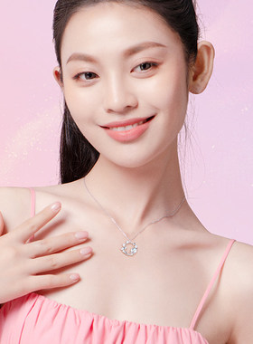 恋恋星球蓝琉璃S925锁骨链礼物