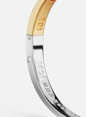 摩斯密码S925纯银拼色感情手镯