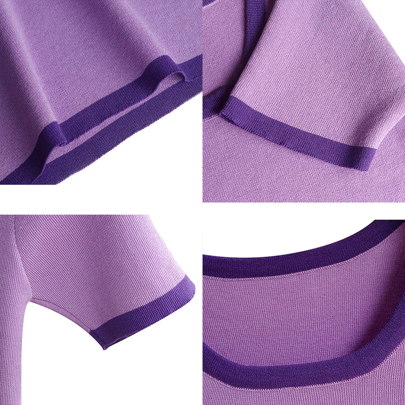 韩版ins复古冰丝针织女夏打底衫 绮菲婕T恤