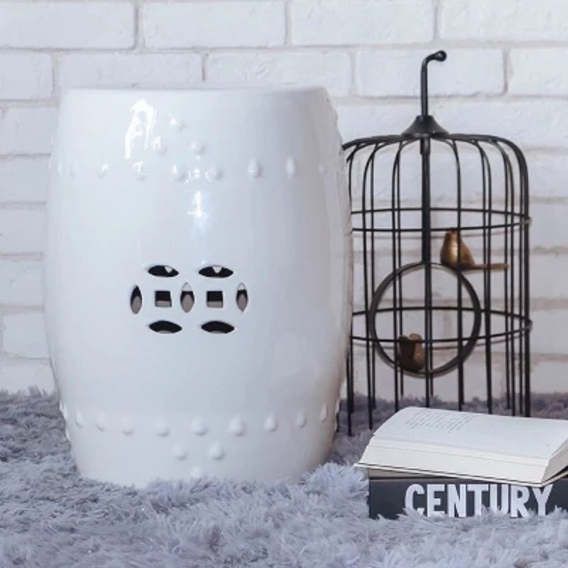 景德镇陶瓷换鞋凳梳妆凳子 新中式鼓墩坐墩矮凳 客厅沙发边几摆件,淘宝优惠券,粉丝福利购,淘宝优惠卷