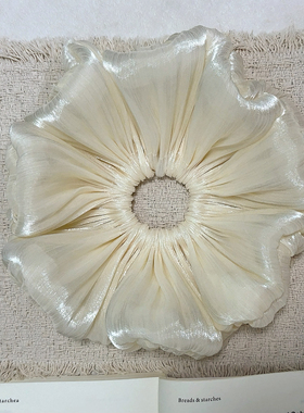 法式花苞超大大肠流光纱发圈丸子头盘发高弹力头绳扎高马尾发绳女