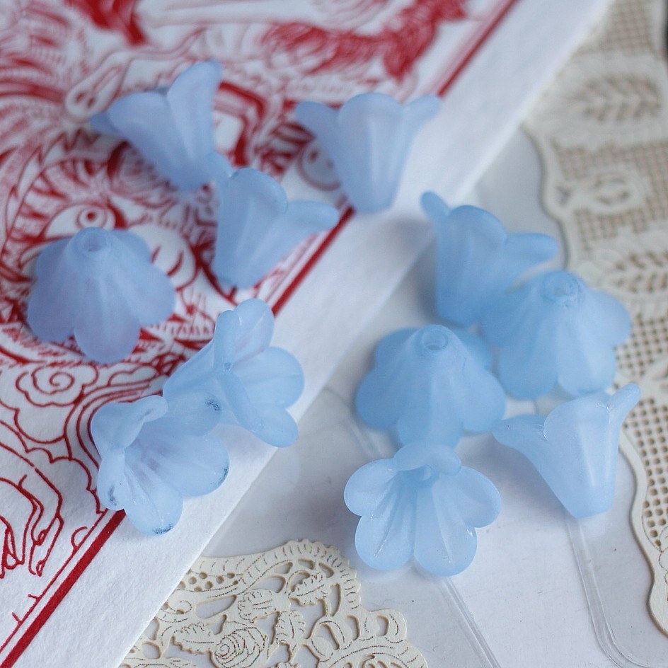 西德进口树脂粉色喇叭花有孔DIY手工半成品耳环发簪材料配件14mm,淘宝优惠券,粉丝福利购,淘宝优惠卷