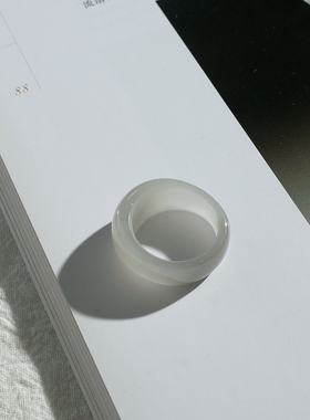 16号戒指 和田玉烟紫馒头款指环 6720