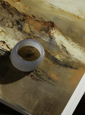 14号戒指 和田玉烟紫馒头款指环 3922