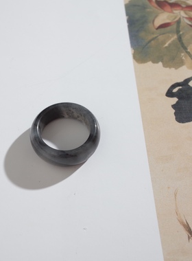 青花籽料新疆和田玉戒指和田玉