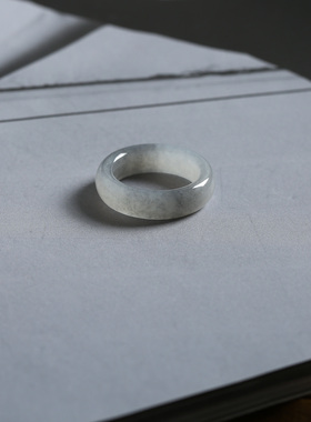 13号戒指 新疆和田玉青花籽料 籽玉骨条泥鳅背素圈指环 2883