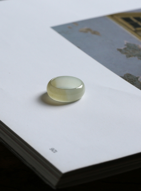 2号戒指 新疆和田玉糖料糖玉小尺码圆弧素圈指环 尾戒 2754