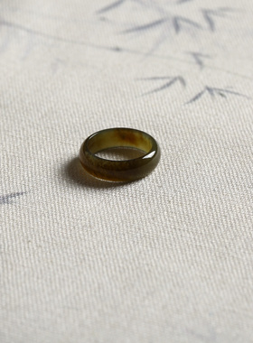 7号戒指 新疆和田玉糖料糖玉小尺码圆弧素圈指环 尾戒 9149