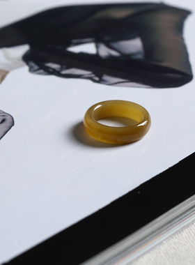 8号戒指 和田玉糖料糖玉小尺码圆弧素圈指环 尾戒 8365