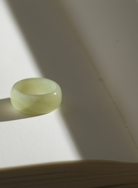 1号戒指 新疆和田玉黄玉戒指 黄口料小尺码素圈指环 尾戒 8606