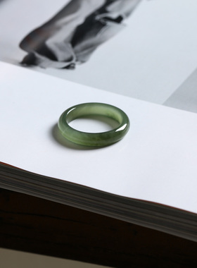 20号戒指 和田玉晴水圆条素圈指环 9437