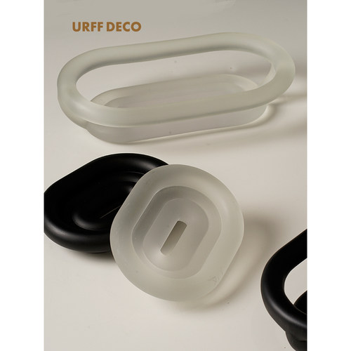URFF DECO卷卷肥皂盒磨砂哑光透明浴室收纳高级质感置物托盘收纳 - 图1