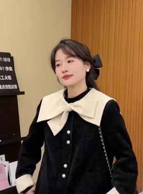 新款假领子秋冬仿羊绒大衣百搭蝴蝶结假领子衣服配饰搭配