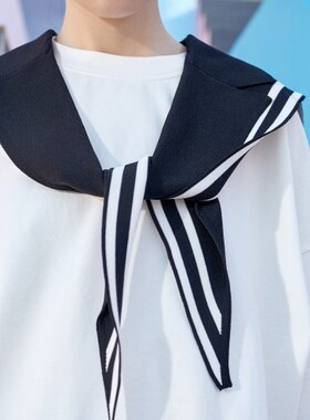 海军风学院风假领子装饰披肩领外搭领娃娃领配裙子夏季百搭假衣领