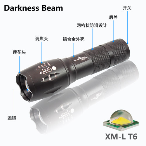 自行车灯手电筒强光充电夜骑手电单车专用骑行前灯夜间超亮照明灯 - 图0