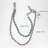 AVAVAVA blue background black pattern turquoise handmade beaded trouser chain retro street single side detachable pendant diy accessories