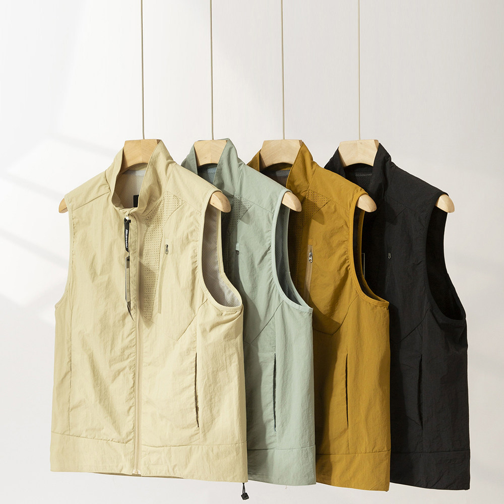 【山系户外！打孔透气】夏季男士立领坎肩运动背心薄款轻量化马甲,淘宝优惠券,粉丝福利购,淘宝优惠卷