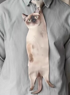 猫咪领带小猫形状图案造型宠物印花异性diy领结领带猫猫小众内搭