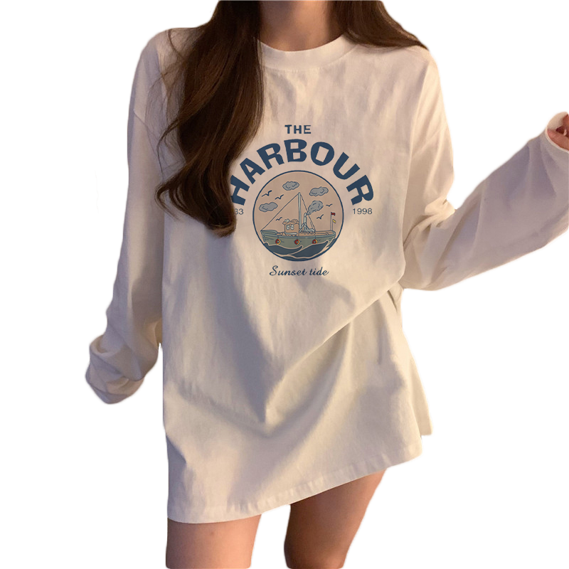 白色纯棉长袖t恤女装2025新款秋冬季加绒时尚洋气内搭打底衫上衣