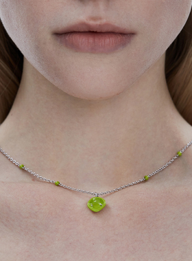 FWISH绿色珐琅纯银O字链情侣项链