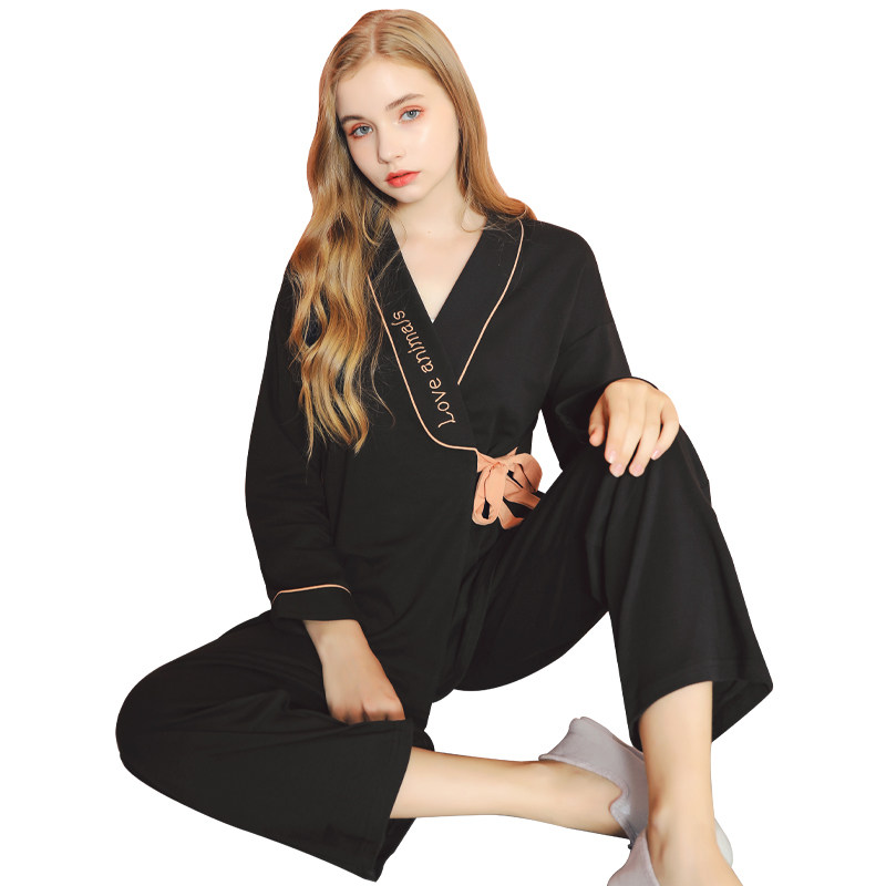 乔月月子服春秋款纯棉产后睡衣和服 乔月家居服套装