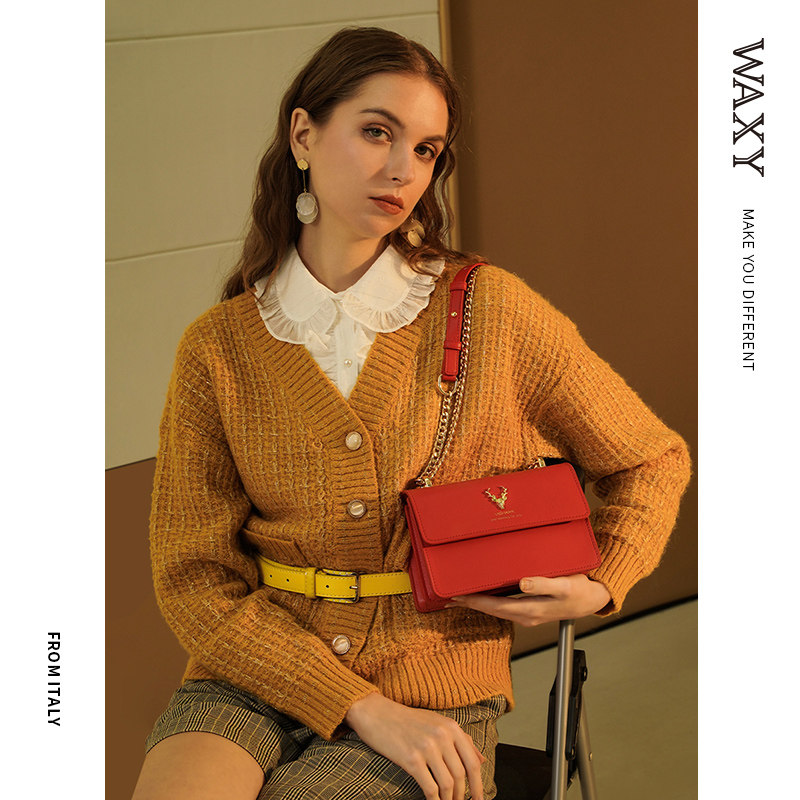 waxy2021新款欧时力单肩鹿头斜挎包 WAXY女士包袋