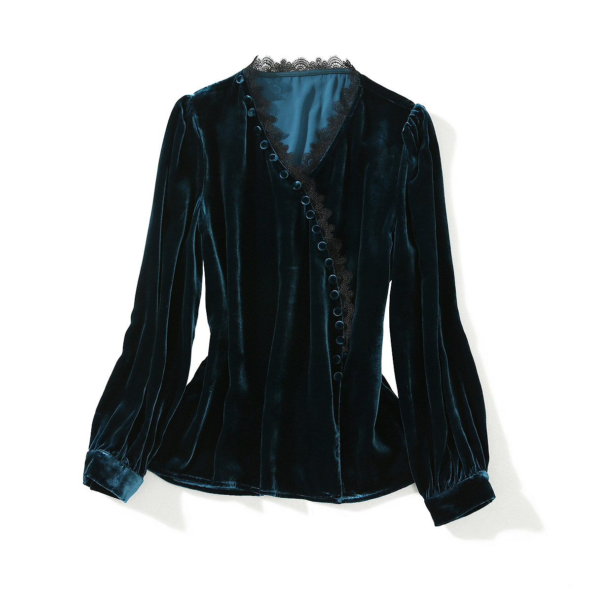 金丝绒打底2021秋冬新款高端衬衫 帛与绣T恤