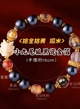 灵隐九尾香灰黑瓷招财转运手串
