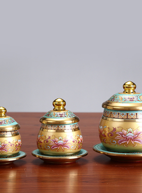 珐琅彩供水杯观音敬神佛具用品