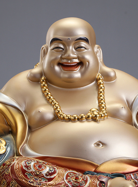 台湾掐丝珐琅镶宝大肚弥勒佛摆件