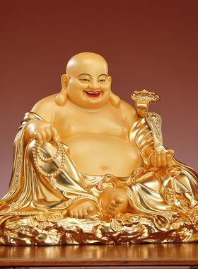 纯铜弥勒佛佛像客厅供奉招财摆件